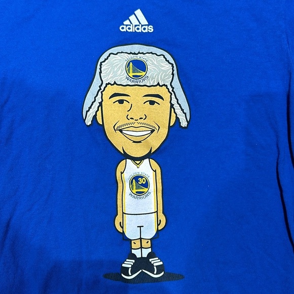 Adidas Stephen Steph Curry Golden State Warriors Cartoon Shirt Size s-ch-p-8 - Picture 2 of 4